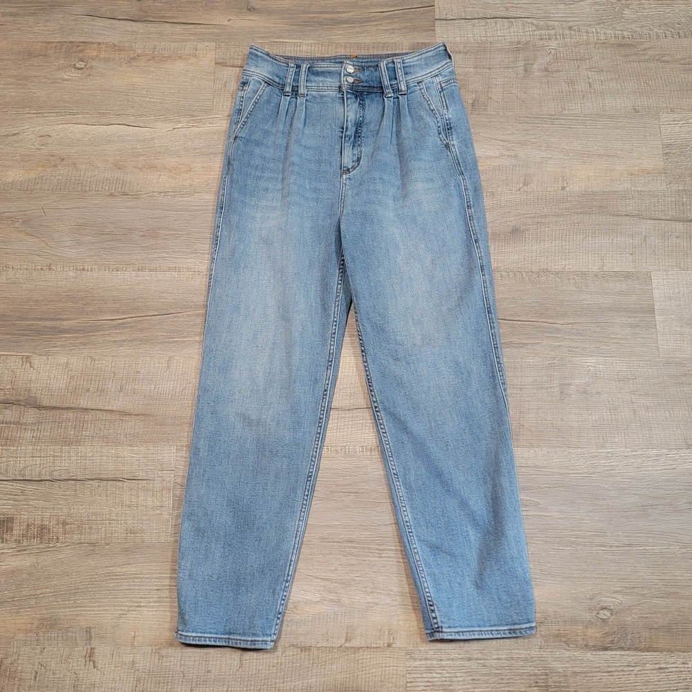 Pilcro Anthropologie Straight Pleat Boyfriend High Waisted Jeans Size 28 Baggy